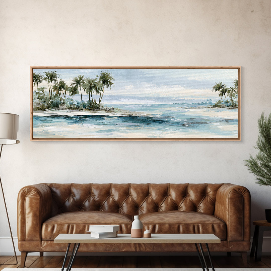 Tropical Lagoon with Transparent Shallows Canvas Print, Seascape Art, Canvas Print, Coastal Decor, Fine Art, Seascape, SEA-3x1-98