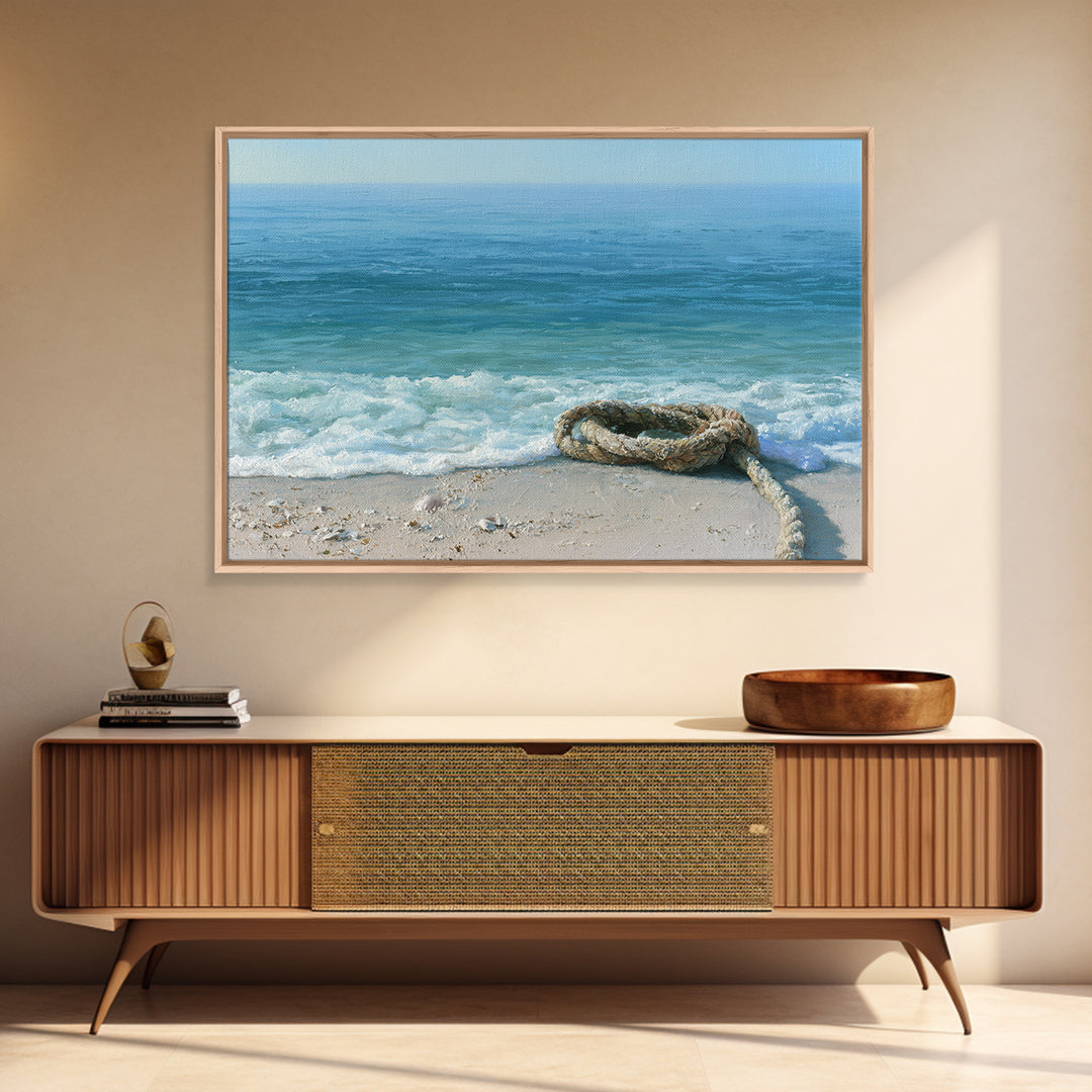 Calm Blue Horizon Canvas Print, Seascape Art, Printable Art, Coastal Decor, Oil Painting, Seascape, Beach Decor, Gallery Decor, SEA-3x2-54