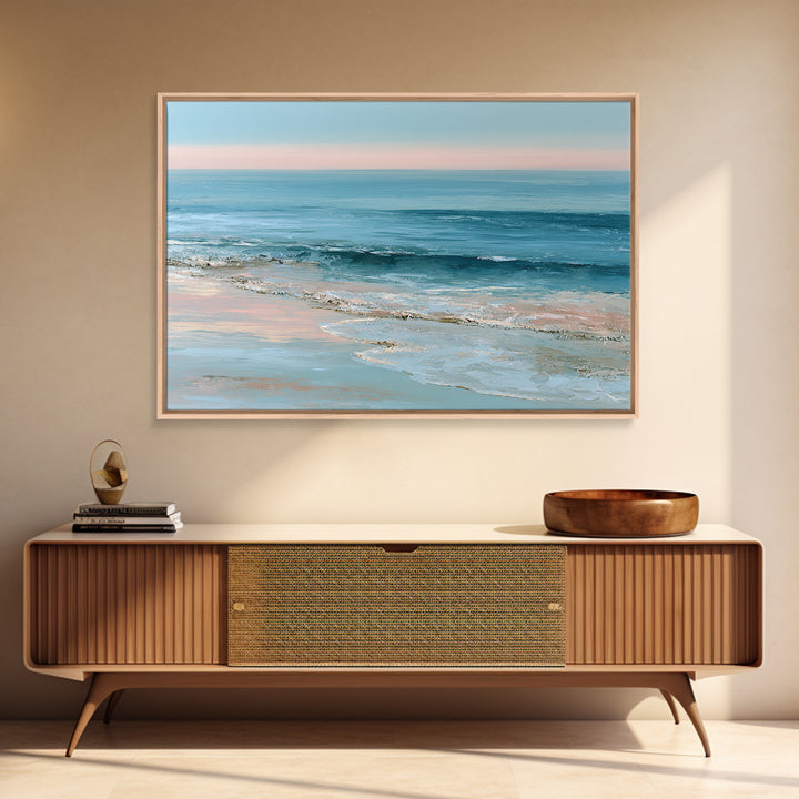 Calm Blue Horizon Framed Canvas Print, Seascape Art, Original Art, Coastal Decor, Fine Art, Seascape, Living Room Wall Art, SEA-3x2-6