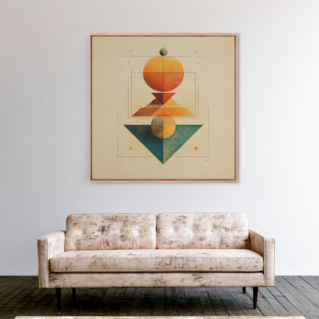 Sacred Deer Formed from Geometric Facets Canvas Print, Sacred Geometry Art, Zen Home Decor, Living Room Decor, Geometry, SGA-1x1-55