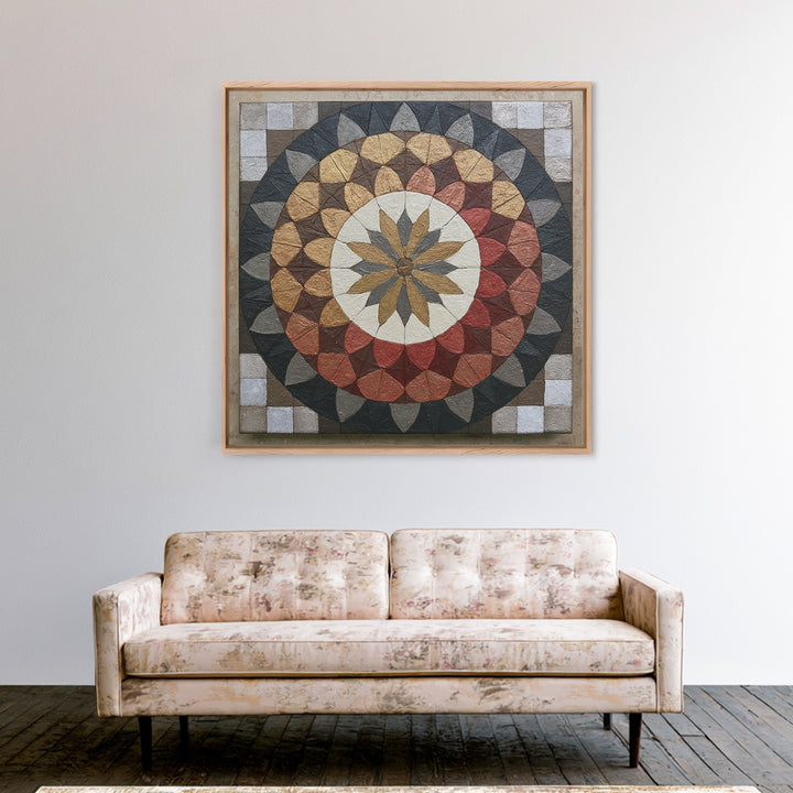 Chakra Color Wheel Without Heavy Symbolism Canvas Print, Sacred Geometry Art, Yoga Wall Art, Living Room Decor, Geometry, SGA-1x1-59
