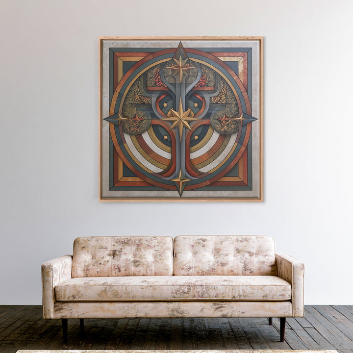 Geometric Tree of Life Canvas Print, Sacred Geometry Art, Statement Artwork, Living Room Decor, Abstract Art, Geometry, SGA-1x1-87