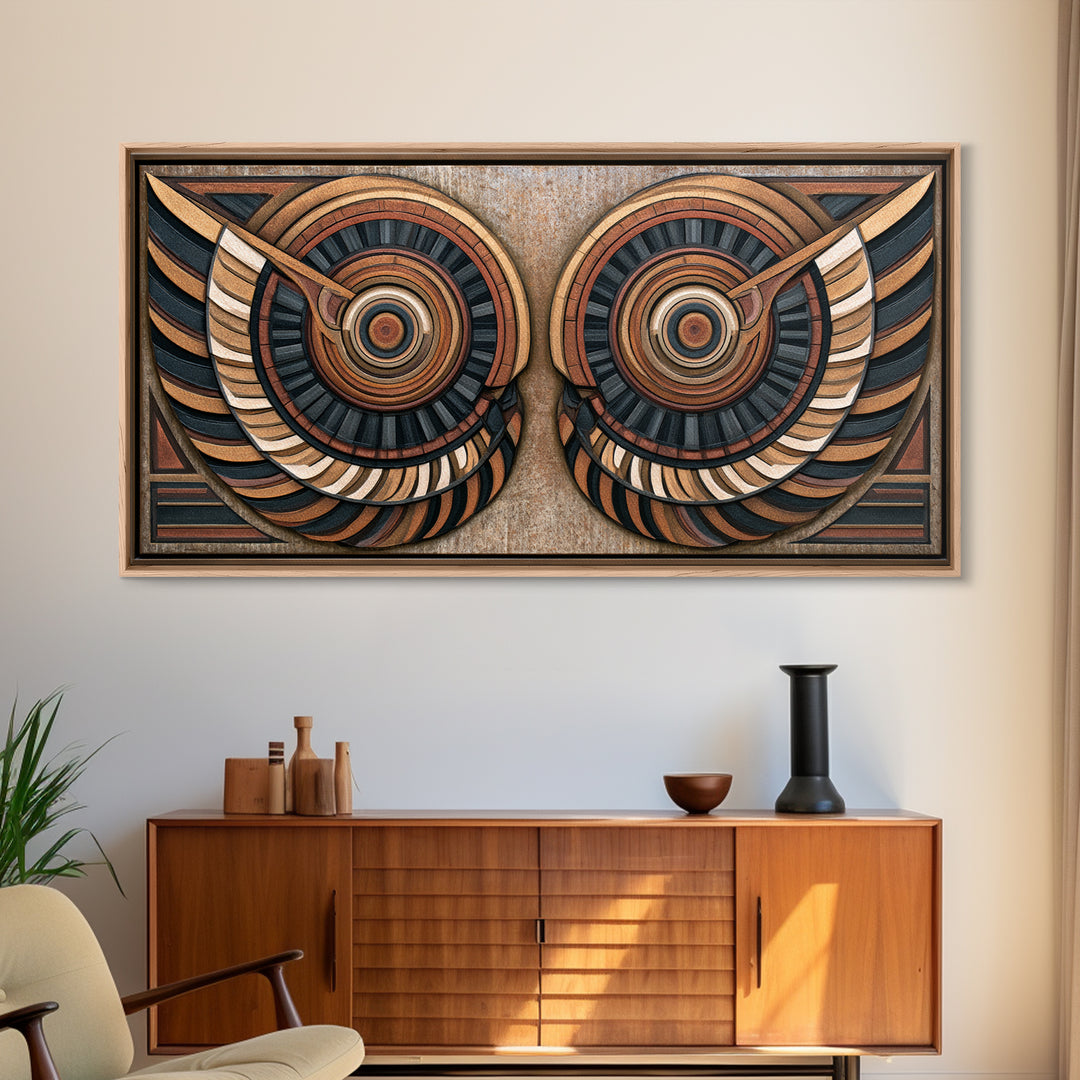 Angel Wings Built from Symmetrical Arcs Framed Canvas Print, Sacred Geometry Art, Printable, Living Room Decor, Geometry, SGA-2x1-43
