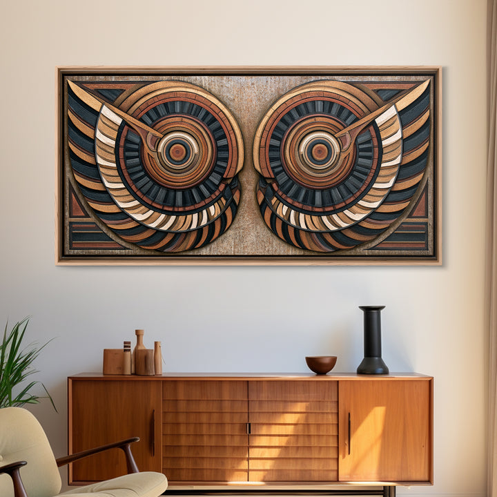Angel Wings Built from Symmetrical Arcs Framed Canvas Print, Sacred Geometry Art, Printable, Living Room Decor, Geometry, SGA-2x1-43