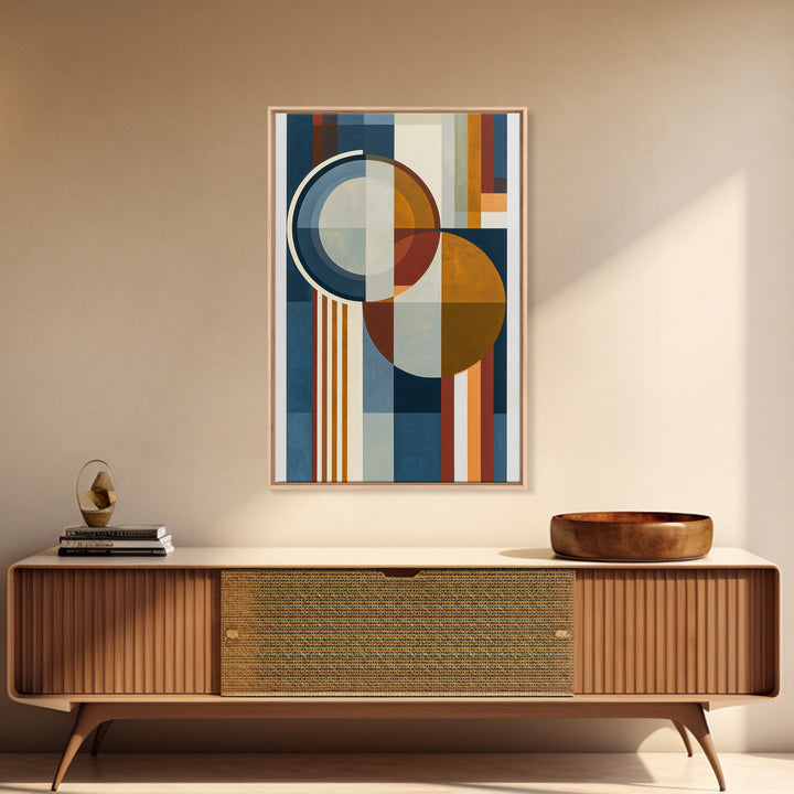 Geometric Sun and Moon Balance Design Framed Canvas Print, Sacred Geometry Art, Wabi Sabi Art, Living Room Decor, Geometry, SGA-2x3-36