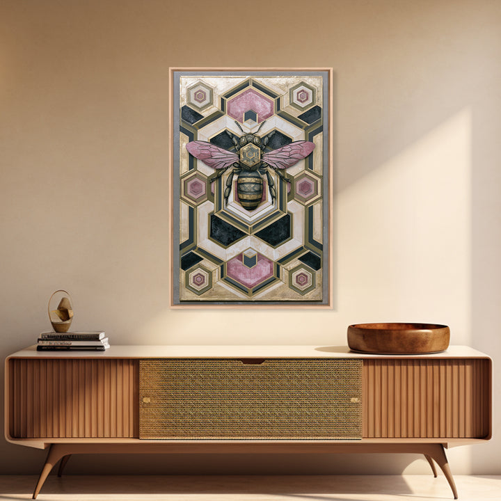 Hexagon Honeycomb Pattern Canvas Print, Sacred Geometry Art, Wall Hanging, Living Room Decor, Fine Art, Geometry, Wabi Sabi Art, SGA-2x3-96