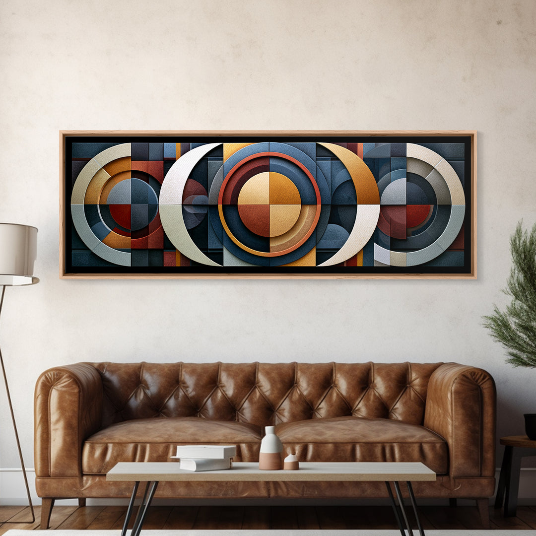 Geometric Sun and Moon Balance Design Canvas Print, Sacred Geometry Art, Zen Wall Art, Living Room Decor, Fine Art, Geometry, SGA-3x1-20