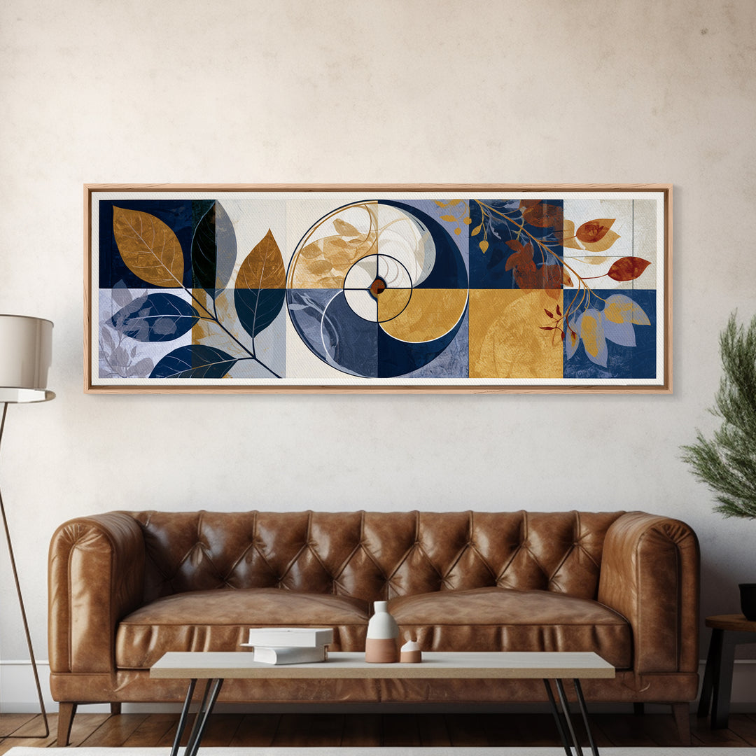 Golden Ratio Spiral Canvas Print, Sacred Geometry Art, Art Print, Living Room Decor, Watercolor Art, Geometry, Digital Wall Art, SGA-3x1-70