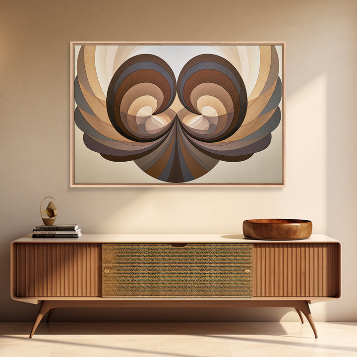 Angel Wings Built from Symmetrical Arcs Canvas Print, Sacred Geometry Art, Boho Wall Decor, Living Room Decor, Geometry, SGA-3x2-3