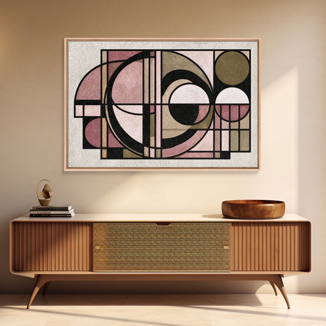 Abstract Temple Plan Made from Sacred Lines Canvas Print, Sacred Geometry Art, Rustic Home Decor, Living Room Decor, Geometry, SGA-3x2-65