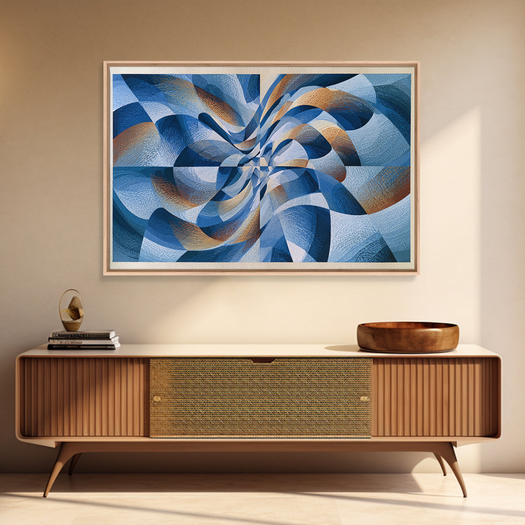 Geometric Wave Pattern Canvas Print, Sacred Geometry Art, Wabi Sabi Art, Living Room Decor, Fine Art, Geometry, Modern Decor, SGA-3x2-98