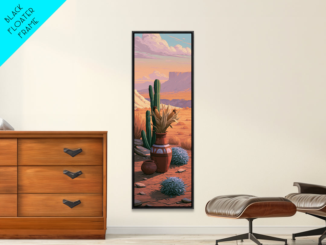 Pueblo Pottery Still Life Canvas Print, Southwestern Art, Prints Wall Art, Southwestern Decor, Fine Art, Mesa, Tile Art, SOU-1x3-35