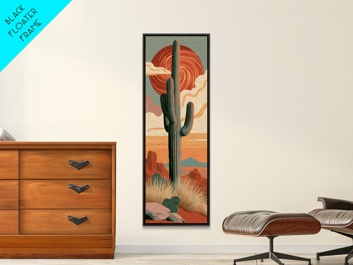 Saguaro Cactus under Enormous Sunset Canvas Print, Southwestern Art, Contemporary Art, Southwestern Decor, Fine Art, Mesa, SOU-1x3-86