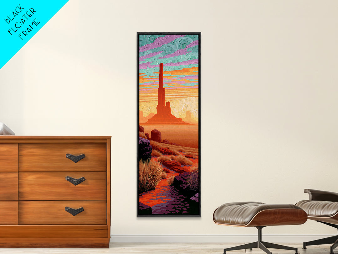 Monument Valley Silhouette Canvas Print, Southwestern Art, Room Decor, Southwestern Decor, Fine Art, Mesa, Digital Wall Art, SOU-1x3-94