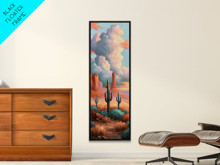 Desert Storm Clouds Framed Canvas Print, Southwestern Art, Western Home Decor, Southwestern Decor, Fine Art, Mesa, Room Decor, SOU-1x3-96