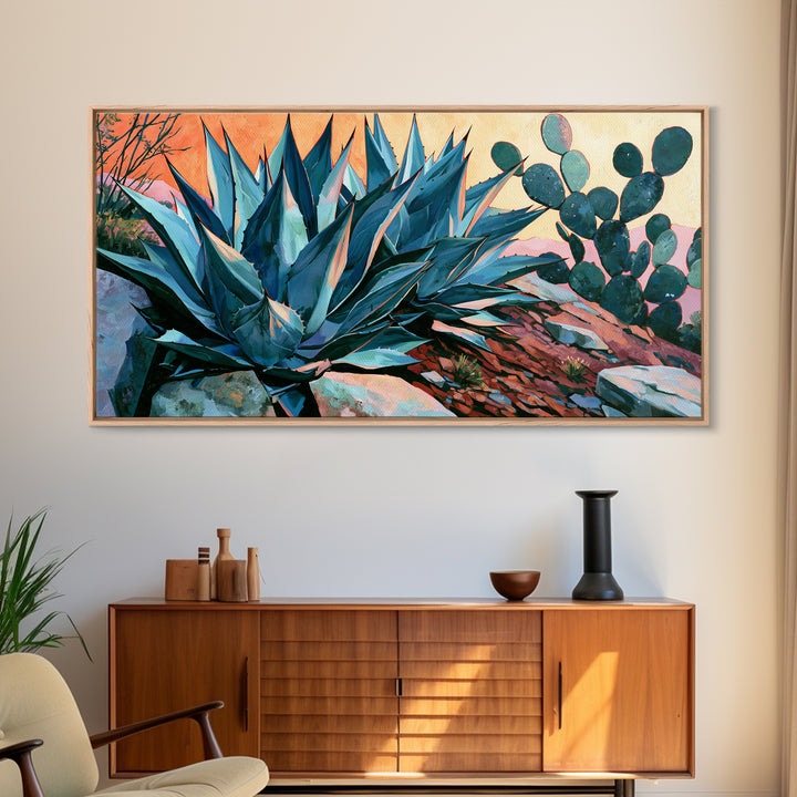Agave Plant Closeup Canvas Print, Southwestern Art, Original Art, Southwestern Decor, Fine Art, Mesa, Landscape Art, Tile Art, SOU-2x1-57