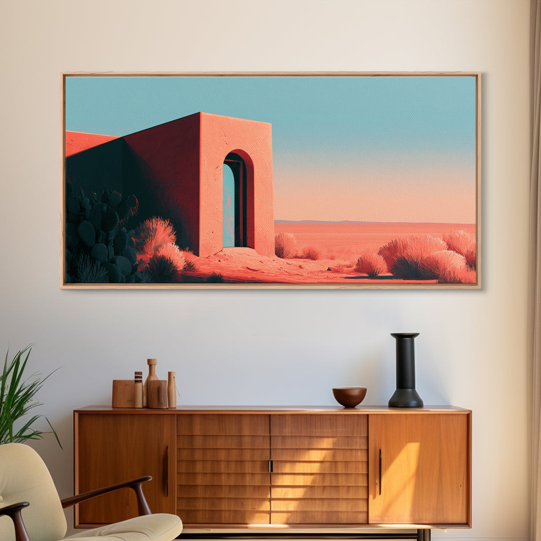 Adobe Doorway with Turquoise Blue Shadow Canvas Print, Southwestern Art, Boho Wall Art, Southwestern Decor, Fine Art, Mesa, SOU-2x1-73