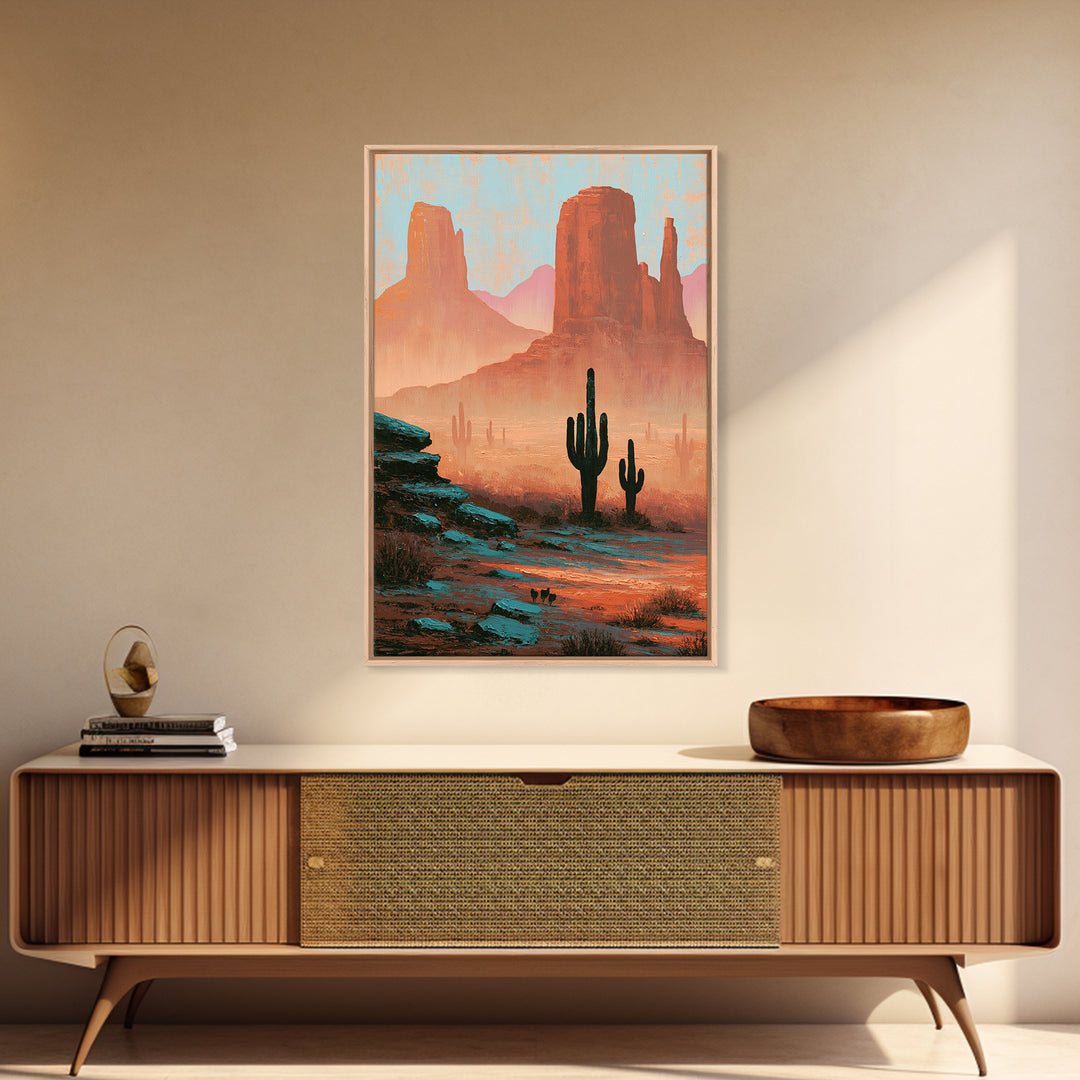 Monument Valley Silhouette Canvas Print, Southwestern Art, Oil Painting, Southwestern Decor, Fine Art, Mesa, Oil Paintings, SOU-2x3-66