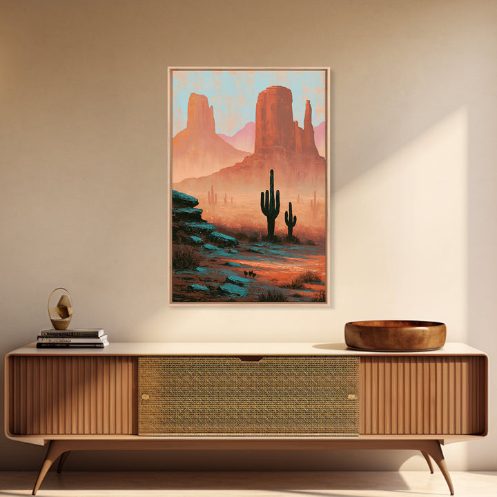 Monument Valley Silhouette Canvas Print, Southwestern Art, Oil Painting, Southwestern Decor, Fine Art, Mesa, Oil Paintings, SOU-2x3-66