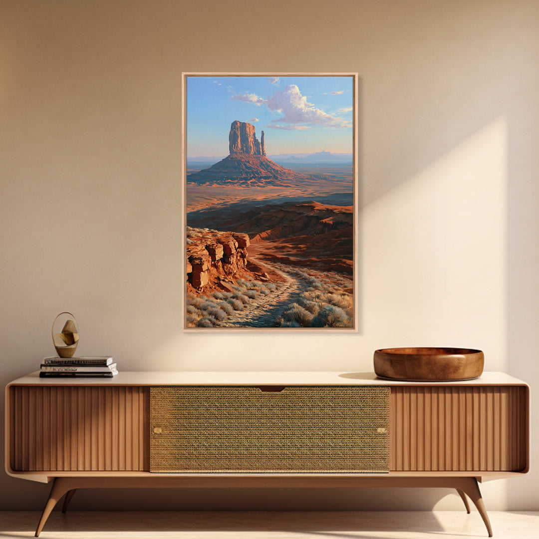 Desert Mesas in Terracotta and Turquoise Canvas Print, Southwestern Art, Original Art, Southwestern Decor, Fine Art, Mesa, SOU-2x3-9