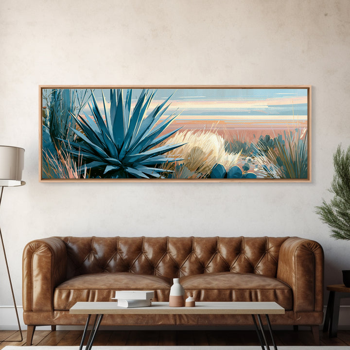 Agave Plant Closeup Canvas Print, Southwestern Art, Farmhouse Wall Art, Southwestern Decor, Oil Painting, Mesa, Fine Art Print, SOU-3x1-29
