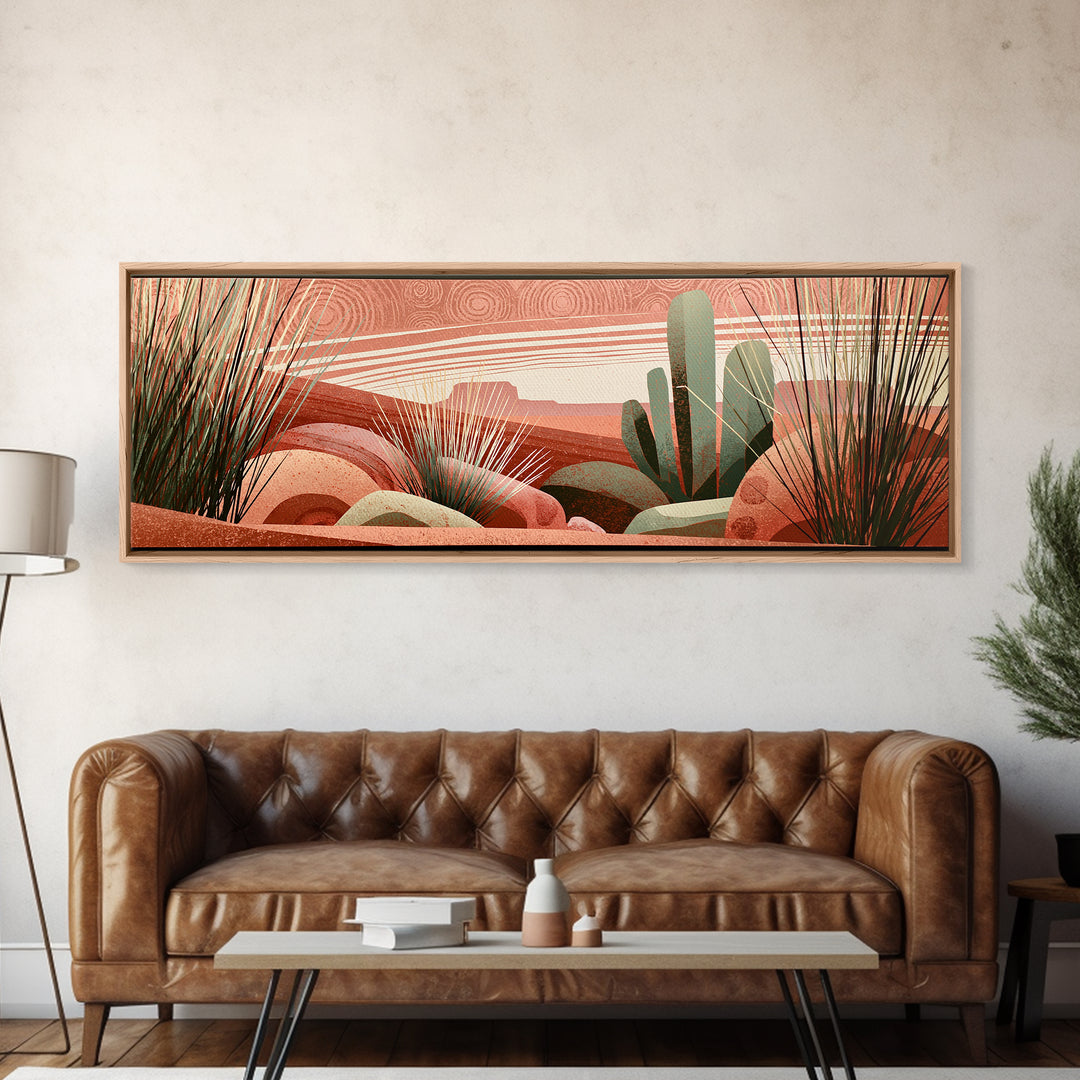Tribal Blanket Abstract Without Sacred Copying Canvas Print, Southwestern Art, Antique Oil Painting, Southwestern Decor, Mesa, SOU-3x1-54