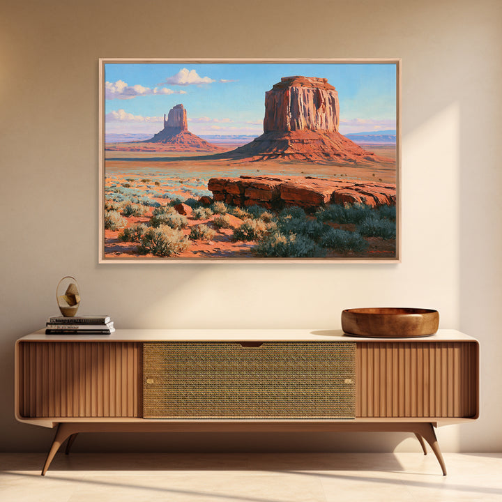 Desert Mesas in Terracotta and Turquoise Canvas Print, Southwestern Art, Modern Decor, Southwestern Decor, Fine Art, Mesa, SOU-3x2-53