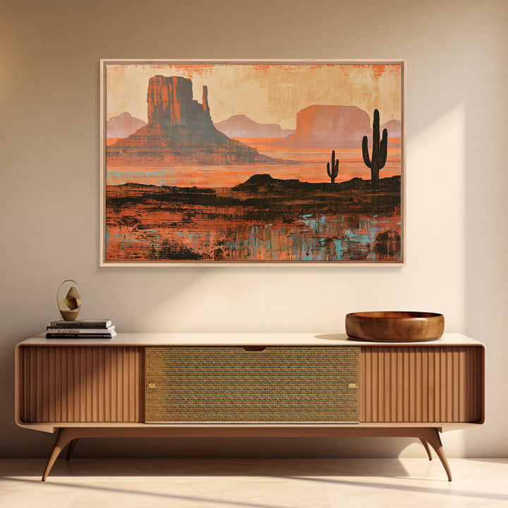 Tribal Blanket Abstract Without Sacred Copying Canvas Print, Southwestern Art, Oil Paintings, Southwestern Decor, Abstract Art, SOU-3x2-66