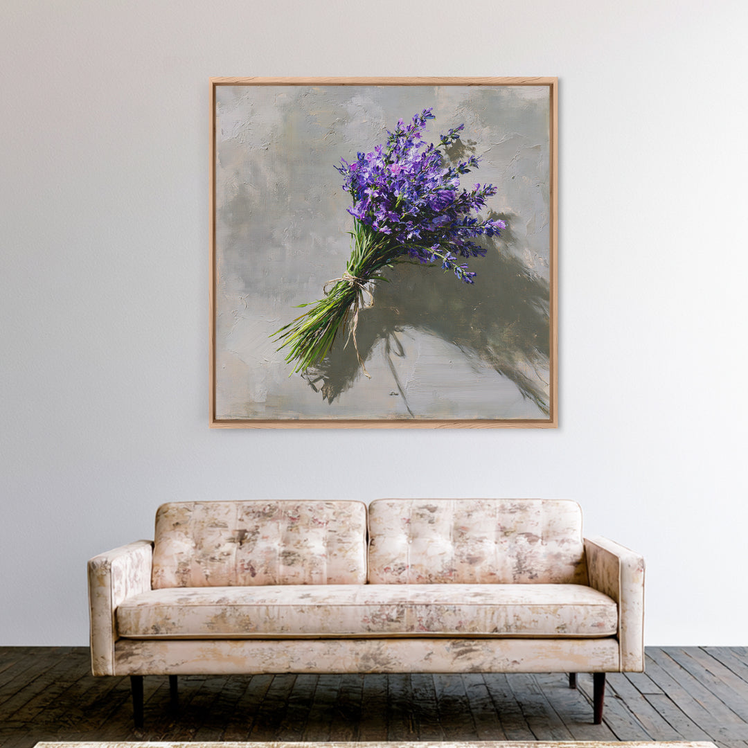 Lavender Bundle with Soft Shadow Canvas Print, Spa Art, Wildlife Wall Art, Spa Decor, Watercolor Art, Serenity, SPA-1x1-55