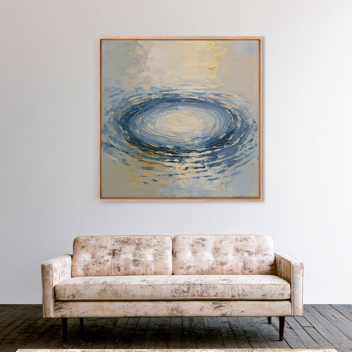 Abstract Water Ripples Framed Canvas Print, Spa Art, City Art, Spa Decor, Abstract Art, Serenity, Boho Decor, SPA-1x1-6