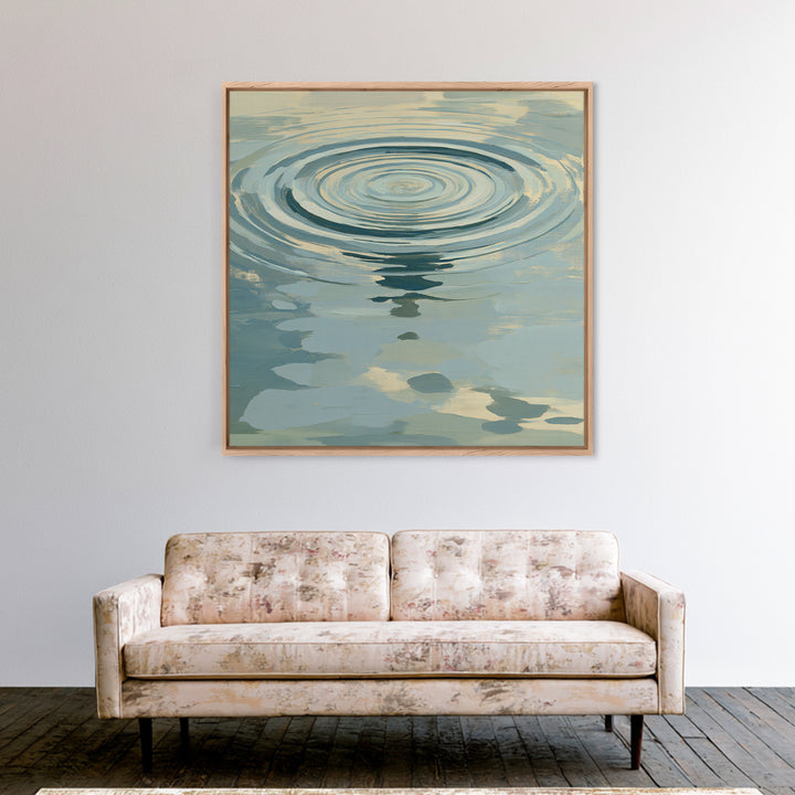 Abstract Water Ripples Framed Canvas Print, Spa Art, Statement Artwork, Spa Decor, Abstract Art, Serenity, Printable Wall Art, SPA-1x1-78