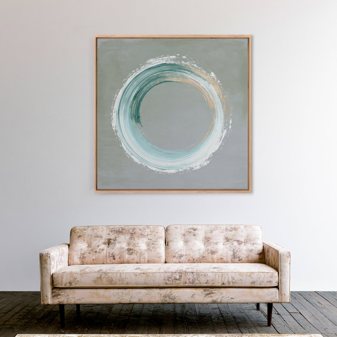 Minimal Zen Circle Brushstroke Framed Canvas Print, Spa Art, Fine Art Print, Spa Decor, Fine Art, Serenity, Wall Decor, SPA-1x1-80