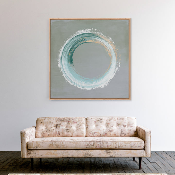 Minimal Zen Circle Brushstroke Framed Canvas Print, Spa Art, Fine Art Print, Spa Decor, Fine Art, Serenity, Wall Decor, SPA-1x1-80