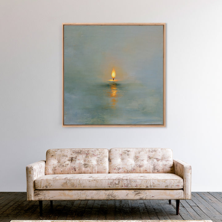 Warm Candle Flame Canvas Print, Spa Art, Wall Decor, Spa Decor, Fine Art, Serenity, Minimalist Art, Feminine Wall Art, SPA-1x1-81
