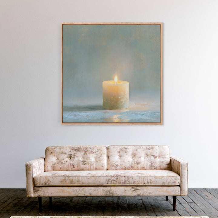 Warm Candle Flame Canvas Print, Spa Art, Statement Artwork, Spa Decor, Fine Art, Serenity, Printable Wall Art, Printable Art, SPA-1x1-9