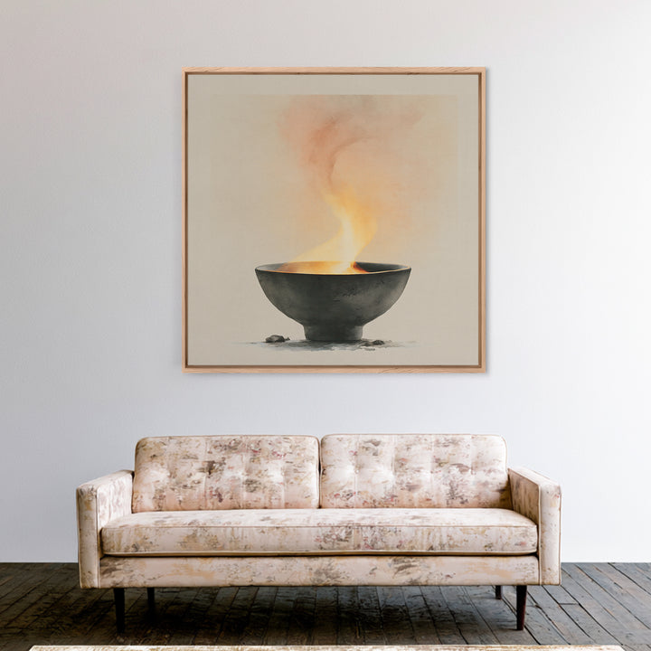 Tea Bowl and Steam Still Life Canvas Print, Spa Art, Modern Decor, Spa Decor, Fine Art, Serenity, Wall Decor, SPA-1x1-94