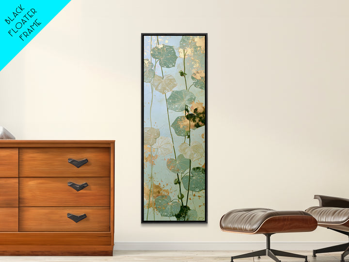 Rain on Leaves Canvas Print, Spa Art, Esthetician Decor, Spa Decor, Fine Art, Serenity, Room Decor, Textured Painting, SPA-1x3-100