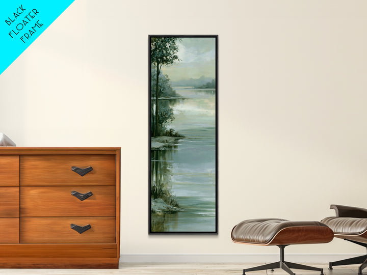 Moonlit Lake Reflection Canvas Print, Spa Art, Feminine Wall Art, Spa Decor, Fine Art, Serenity, Hair Salon Wall Art, SPA-1x3-11