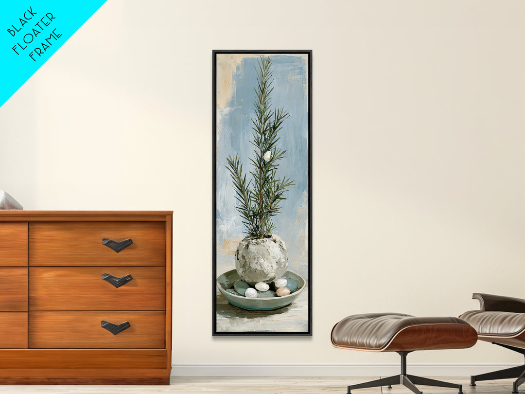 Botanical Herbal Arrangement Canvas Print, Spa Art, Tarot Card Art, Spa Decor, Watercolor Art, Serenity, Textured Painting, SPA-1x3-2