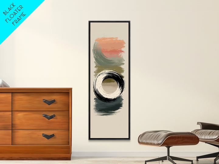 Minimal Zen Circle Brushstroke Framed Canvas Print, Spa Art, Art, Spa Decor, Fine Art, Serenity, Abstract Print, Minimalist Art, SPA-1x3-20