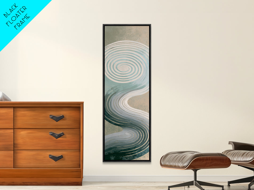 Sand Garden Lines Framed Canvas Print, Spa Art, Spa Decor, Oil Painting, Serenity, Minimalist Art, Feminine Wall Art, SPA-1x3-24