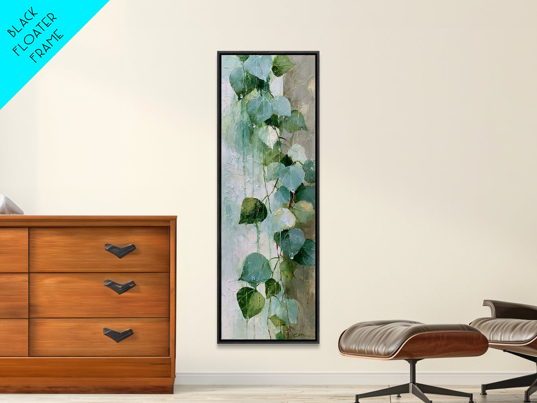 Rain on Leaves Framed Canvas Print, Spa Art, Travel Poster, Spa Decor, Fine Art, Serenity, Salon Decor, City Art, Spa Wall Art, SPA-1x3-52