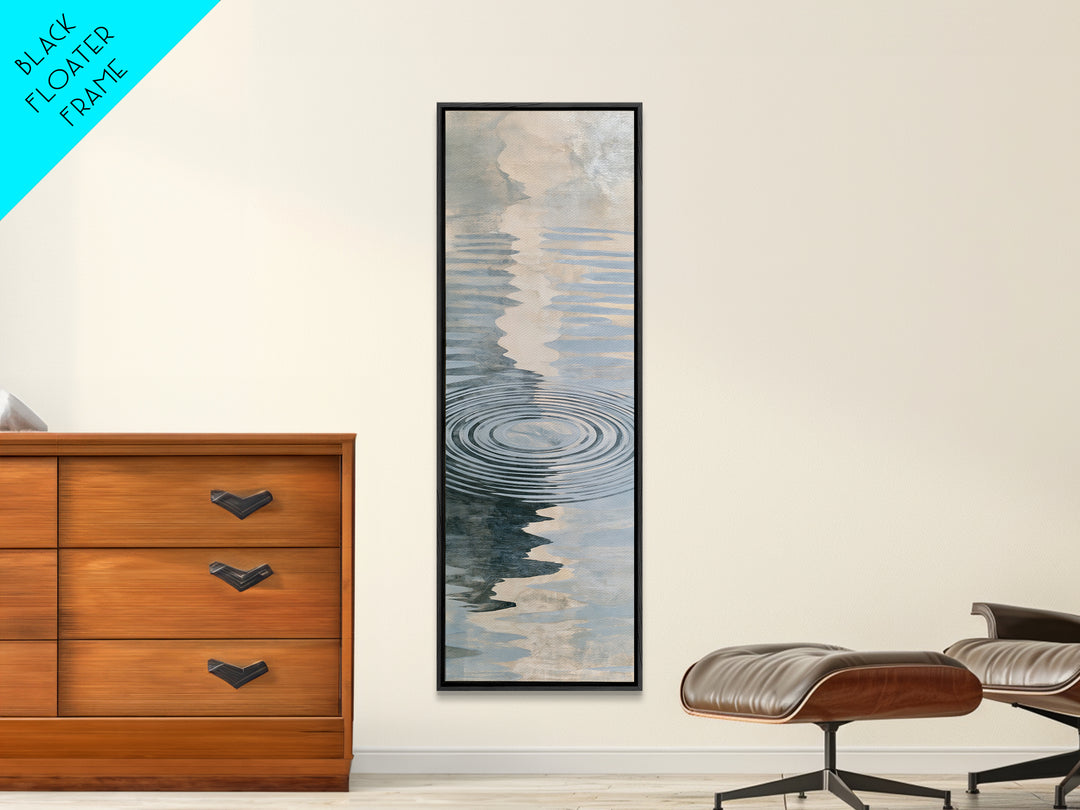 Abstract Water Ripples Framed Canvas Print, Spa Art, Luxury Decor, Spa Decor, Abstract Art, Serenity, Black Woman Art, SPA-1x3-66
