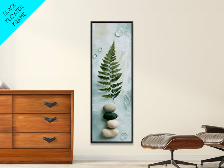 Fern Leaf Closeup Framed Canvas Print, Spa Art, Gallery Decor, Spa Decor, Fine Art, Serenity, Wall Art, Home Decor, Wall Decor, SPA-1x3-71