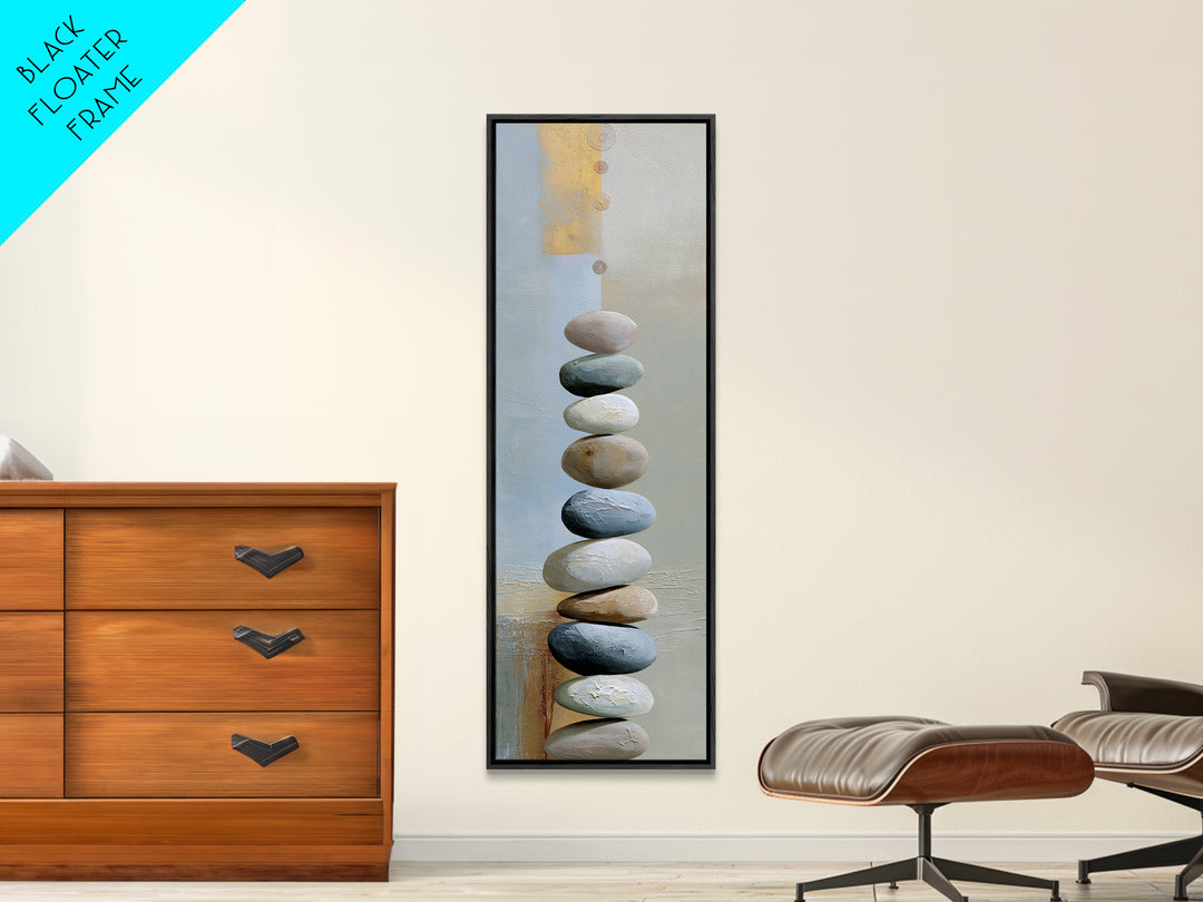Pebble Texture Abstract Framed Canvas Print, Spa Art, Neutral Decor, Spa Decor, Fine Art, Serenity, Home Decor, Wall Decor, SPA-1x3-75