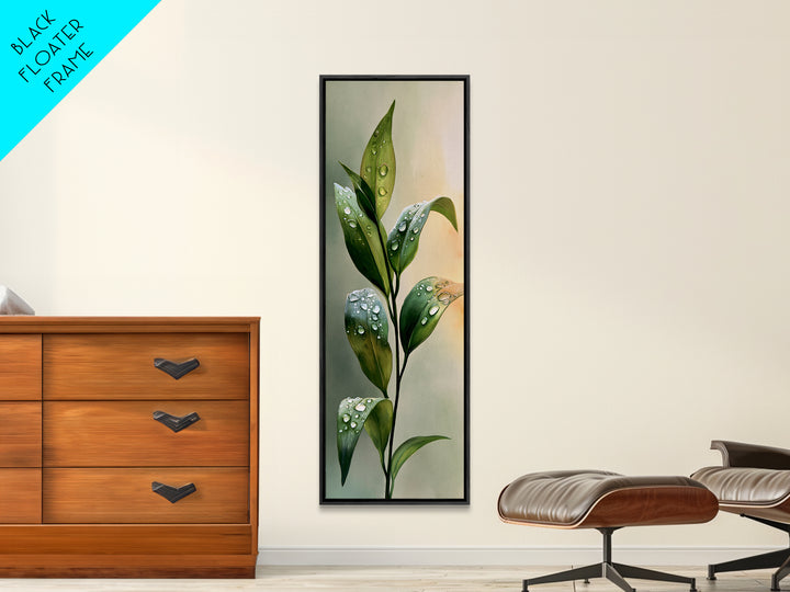 Rain on Leaves Framed Canvas Print, Spa Art, Dog Groomer Gifts, Spa Decor, Oil Painting, Serenity, Fine Art Print, SPA-1x3-76