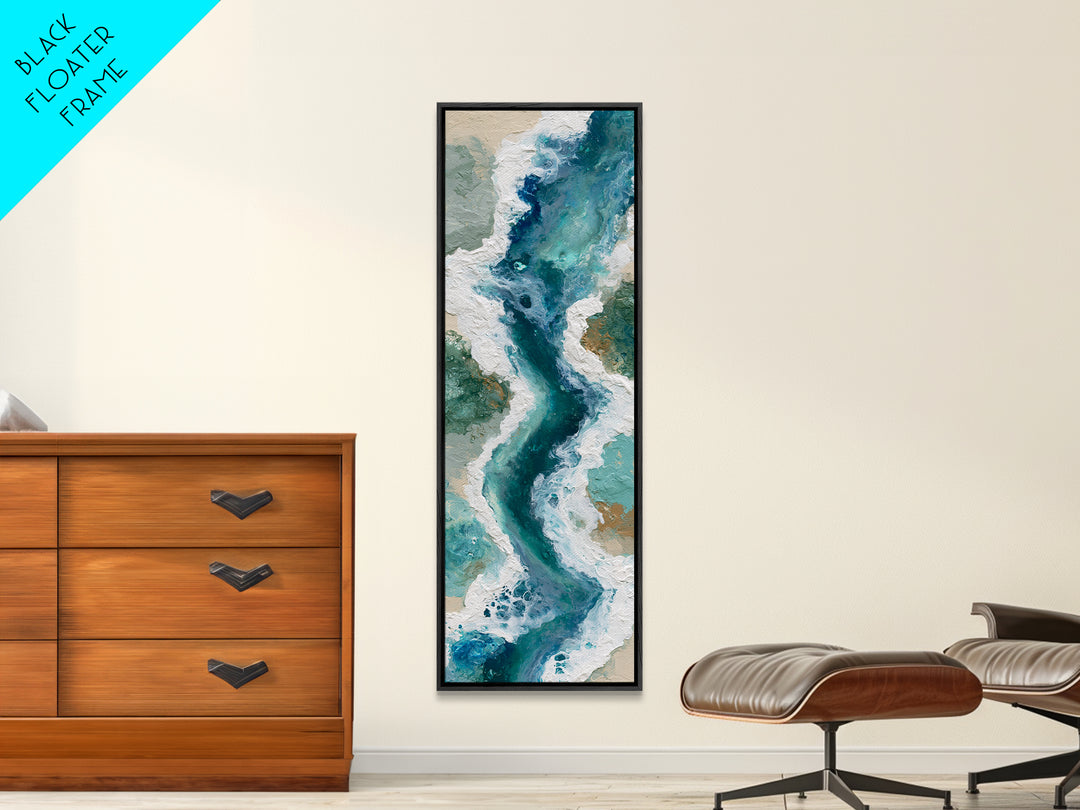 Blue Lagoon Water Seen from Above Framed Canvas Print, Spa Art, Minimalist Decor, Spa Decor, Fine Art, Serenity, SPA-1x3-8