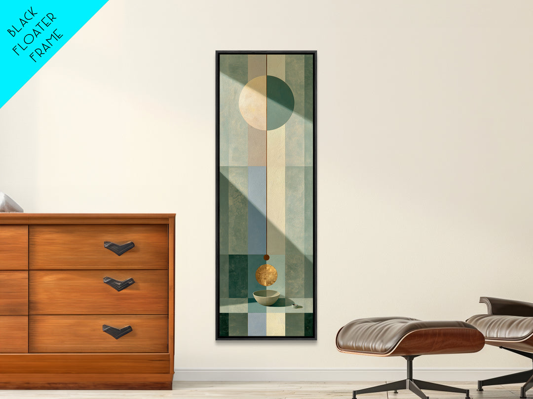 Sage and Ivory Geometric Calm Composition Canvas Print, Spa Art, Luxury Decor, Spa Decor, Abstract Art, Serenity, SPA-1x3-9