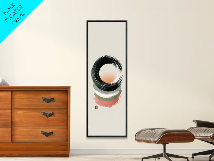 Minimal Zen Circle Brushstroke Framed Canvas Print, Spa Art, Teen Girl Room Decor, Spa Decor, Fine Art, Serenity, Luxury Decor, SPA-1x3-92