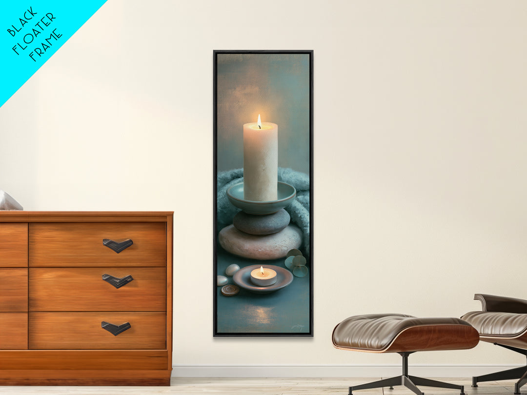 Warm Candle Flame Canvas Print, Spa Art, Wall Art Print, Spa Decor, Fine Art, Serenity, Animal Art, Modern Home Decor, SPA-1x3-93